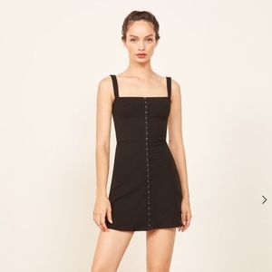 Reformation Nellie Ribbed Mini Dress Black Size M